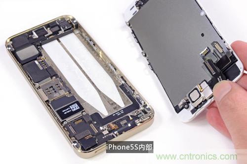 土豪金iPhone 5S拆解:內部結構升級,維修難度增加