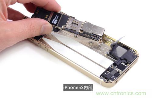 土豪金iPhone 5S拆解:內部結構升級,維修難度增加