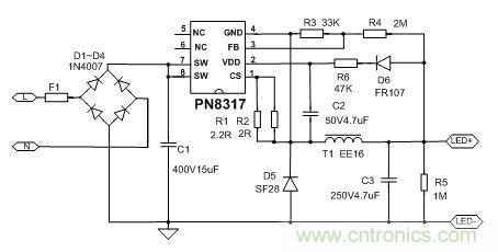 典型案例:非隔離5-40W的LED恒流驅(qū)動(dòng)的設(shè)計(jì)