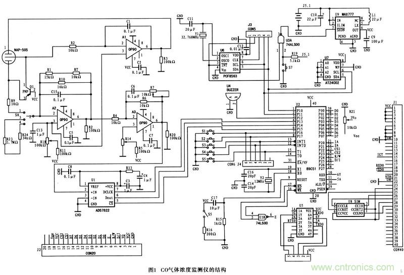 電路分享:一款無(wú)線氣體測(cè)試系統(tǒng)硬件電路設(shè)計(jì)