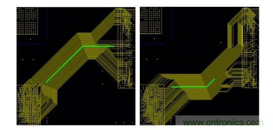 這是一個使用已打包布線樣式的示例。布線的方向由設計師的草圖來決定。