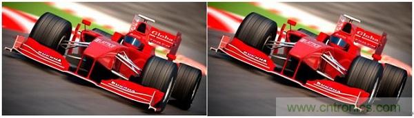 右側(cè)圖片按照DSC規(guī)范進(jìn)行了2.5x壓縮，左側(cè)圖片未經(jīng)壓縮。瀏覽者很難看出兩者的差別。