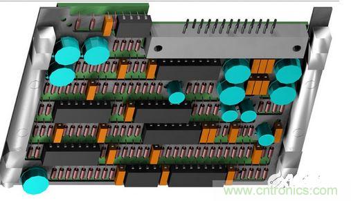 F-16戰斗機的雷達干擾裝置PCB，在所有的零組件下方有一個鋁制散熱器；千萬別讓機械工程師為了散熱器設計而自作主張布局PCB，以免犧牲電子能。