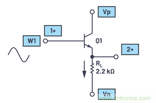 ADALM2000實驗:發(fā)射極跟隨器(BJT)
