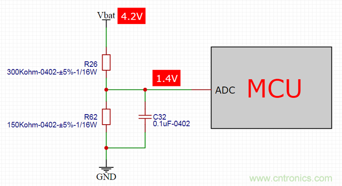 電池電壓偵測電路“踩坑”：分壓電阻的精度竟然是5%，不是1%