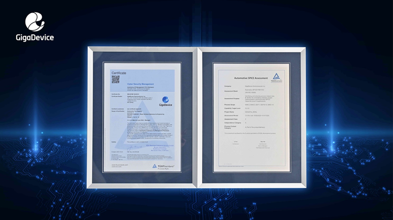 權(quán)威認(rèn)證+生態(tài)合作,兆易創(chuàng)新車規(guī)芯片獲ISO 21434與ASPICE CL2國際認(rèn)可 權(quán)威認(rèn)證+生態(tài)合作,兆易創(chuàng)新車規(guī)芯片獲ISO 21434與ASPICE CL2國際認(rèn)可