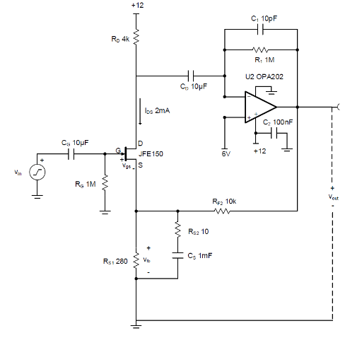 如何使用分立式 JFET 放大低噪聲電路中的小信號？